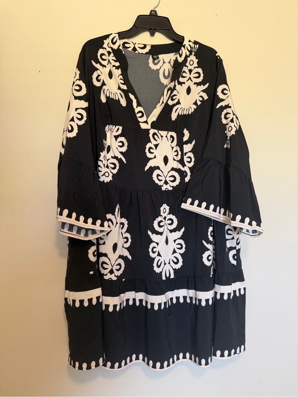 Black & White V-Neck Women’s Dress